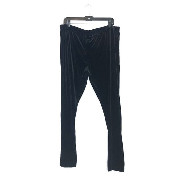Armani Exchange AX Paris Curve Black Velvet Skinny Pants Elastic Waist Lounge 24 - Picture 1 of 5